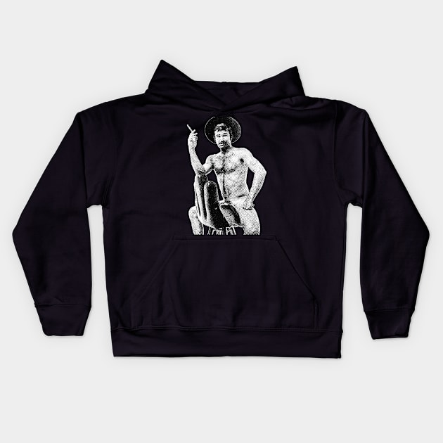 Burt Cigar Halftone Kids Hoodie by Resdis Materials